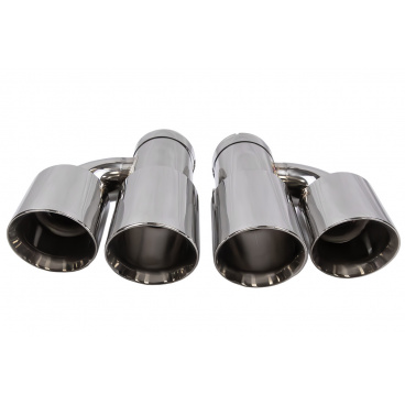 Koncovka tlmiča 89mmx2 vstup 70mm Leštená Sada