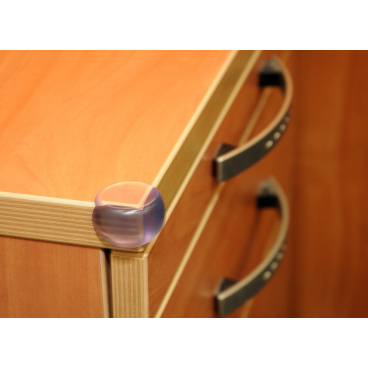 Chráníč na rohy nábytku, samolepící,  modrý průsvit, 4ks