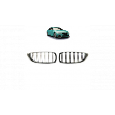 Gril BMW 4 F32 F82 F33 F83 F36 dvojité rebrovanie Carbon Look Gril BMW 4 F32 F82 F33 F83 F36 dvojité rebrovanie Carbon Look