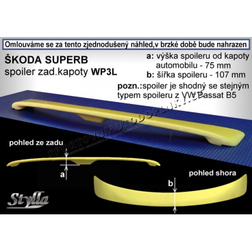 Škoda Superb spoiler zadnej kapoty (EÚ homologácia) Škoda Superb spoiler zadnej kapoty (EÚ homologácia)