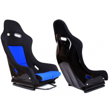 Športová pevná škrupina A1 RACING GTR čierny / modrý velúr