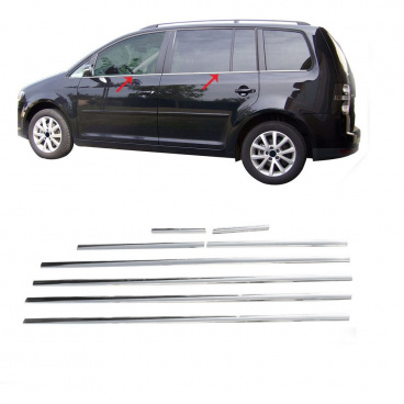 Nerez chróm spodnej lišty okien Omtec VW Touran 2003-10 8 ks Nerez chróm spodnej lišty okien Omtec VW Touran 2003-10 8 ks