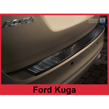 Nerez kryt- čierna ochrana prahu zadného nárazníka Ford Kuga I 2008-12 Nerez kryt- čierna ochrana prahu zadného nárazníka Ford Kuga I 2008-12