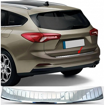 Leštený nerezový kryt hornej hrany zadného nárazníka Ford Focus IV kombi 2018-2025