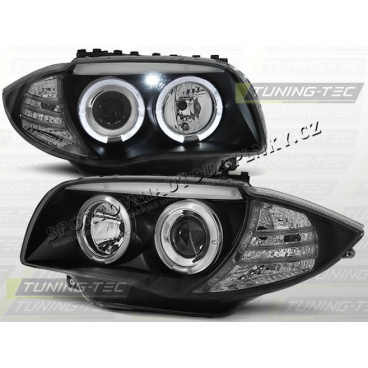 BMW E87/E81 2004-07 Predné číre svetlá Angel Eyes black