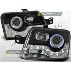 Fiat Panda 03- predné číra svetla Daylight LED black (LPFI14)
