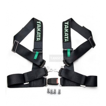 4-bodový bezpečnostný pás 75 mm čierny s logom Takata 4-bodový bezpečnostný pás 75 mm čierny s logom Takata