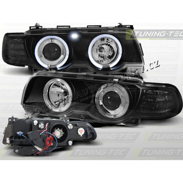 BMW E38 1998-01 Predné číre svetlá Angel Eyes black xenon (LPBM74)