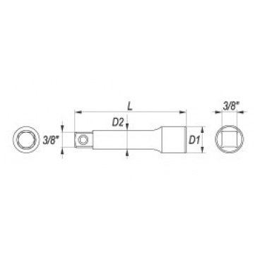 Nástavec 3/8" prodlužovací 76 mm