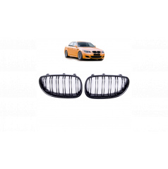 Mriežka BMW 5 E60 E61 dvojité rebrovanie Lesklá čierna