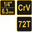 Ráčna 1/4" 155 mm vyhnutá poplastovaná