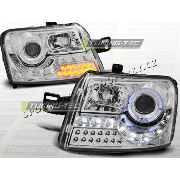 Fiat Panda 03-predné číra svetla Daylight LED chrome (LPFI15)