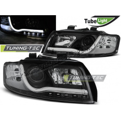 AUDI A4 10.2000-10.2004 Predné číre svetlá LED TUBE LIGHTS BLACK (LPAU88)