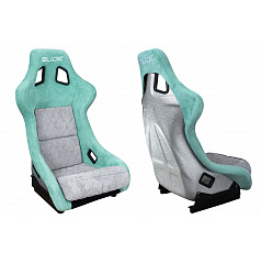 Športové kreslo SLIDE KS2 Premium Mint & Prešívaný Sivý Velúr Strieborný Trblietavý