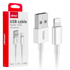 Kábel na nabíjanie USB-A - LIGHTNING IPHONE 2A 100cm FullLINK AMIO-03895