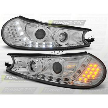 Ford Mondeo MK2 1996-00 predné číre svetlá daylight LED chrome (LPFO28) Ford Mondeo MK2 1996-00 predné číre svetlá daylight LED chrome (LPFO28)