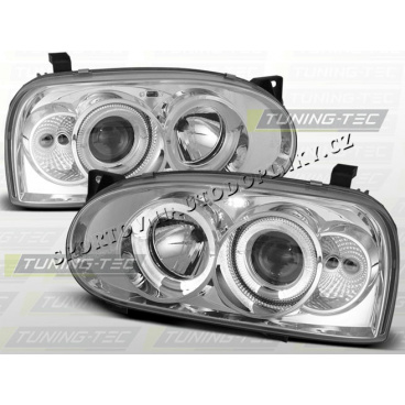 VW Golf III 1991-97 Predné číre svetlá Angel Eyes chrome (LPVW02)