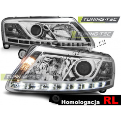 AUDI A6 (C6) 04.2004-08 Predné číre svetlá DAYLIGHT LED CHROME - homologácia RL D2S (LPAU75)