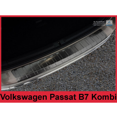 Nerez kryt čierna ochrana prahu zadného nárazníka Volkswagen Passat B7 kombi 2011-14