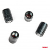 Hliníkové uzávery na ventilky čierne AMIO-03277