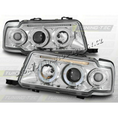 Audi 80 B4 1991-96 predné číre svetlá Angel Eyes chrome (LPAU29)