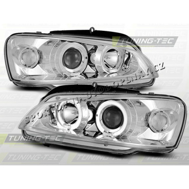 PEUGEOT 106 1996-03 PŘEDNÍ ČÍRÁ SVĚTLA ANGEL EYES CHROME PEUGEOT 106 1996-03 PŘEDNÍ ČÍRÁ SVĚTLA ANGEL EYES CHROME
