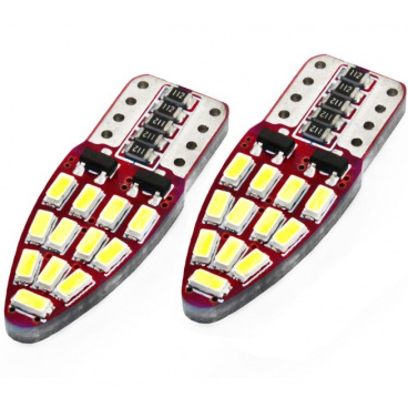 Žiarovky 24 SMD LED T10 (W5W) 12V biela CAN-BUS - 2 ks Žiarovky 24 SMD LED T10 (W5W) 12V biela CAN-BUS - 2 ks