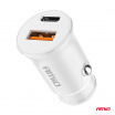 USB-A + USB-C 20W autoadaptér AMIO-03877