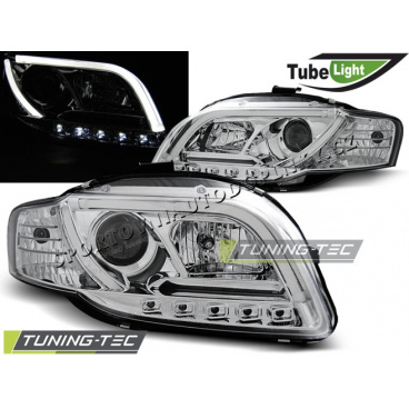 AUDI A4 B7 11.2004-03.2008 Predné číre svetlá LED TUBE LIGHTS CHROME (LPAU89) AUDI A4 B7 11.2004-03.2008 Predné číre svetlá LED TUBE LIGHTS CHROME (LPAU89)