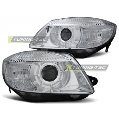 Škoda Fabia 2007-03.2010, Roomster 2006-03.2010 predné číre svetlá chrome (LPSK14)