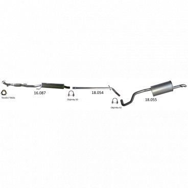 Kompletný výfuk Škoda Octavia I 1.9TDi 1996-2010 + montážna sada