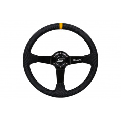 Sportovní volant WRC BLACK CARBON YELLOW STRIP 350 mm