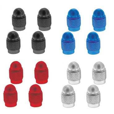 Čiapočky na ventilky silver, red, blue 4ks Čiapočky na ventilky silver, red, blue 4ks