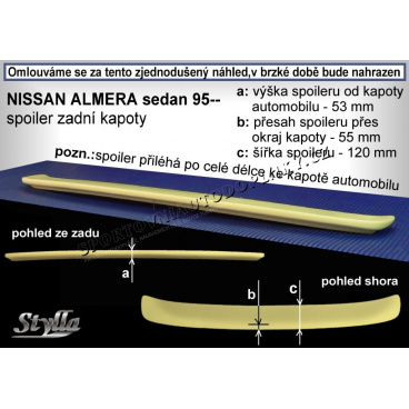 NISSAN ALMERA SEDAN (95-00) spoiler zad. kapoty NA5L NISSAN ALMERA SEDAN (95-00) spoiler zad. kapoty NA5L