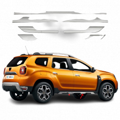 Nerez chróm lišty bočných prahov Dacia Duster 2018+Off-Road style - Omtec
