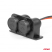 Hermetická dvojitá autozásuvka 12V 24V AMIO-04130