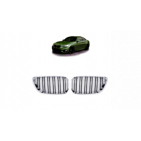 Mriežka BMW 2 F22 F23 dvojité rebro Chróm & Čierna