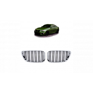 Mriežka BMW 2 F22 F23 dvojité rebro Chróm & Čierna Mriežka BMW 2 F22 F23 dvojité rebro Chróm & Čierna