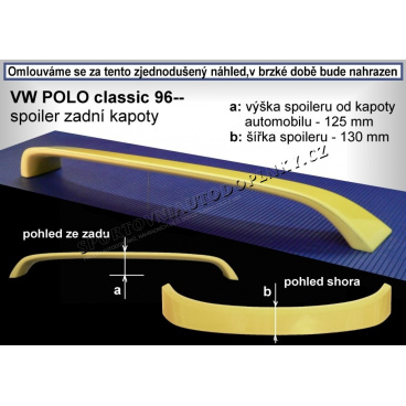 Volkswagen Polo Classic 1996-02 spoiler zadnej kapoty (EÚ homologácia) Volkswagen Polo Classic 1996-02 spoiler zadnej kapoty (EÚ homologácia)