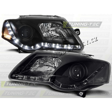 VW Passat B6 (3C) 2005-10 Predné číre svetlá Daylight LED black (LPVWC2)