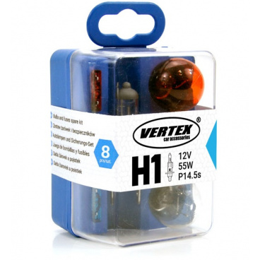 Box žiaroviek vrátane. poistiek UNI 12V/H1 VERTEX
