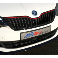 Racing lišta na prednú masku, červená - Škoda Fabia III. 2014-2018