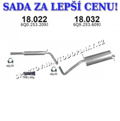 Montážna sada komplet výfuk Škoda Fabia 1.2i Kombi, Sedan