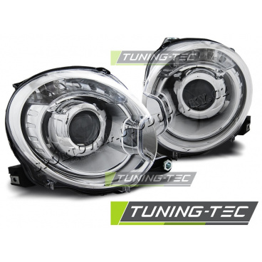 Fiat 500 2007- predné číre svetlá projektor chrome (LPFI19) Fiat 500 2007- predné číre svetlá projektor chrome (LPFI19)