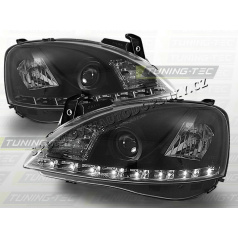 OPEL CORSA C 2000-06 PREDNÉ ČÍRA SVETLÁ DAYLIGHT LED BLACK (LPOP44)
