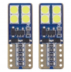 Žiarovky 8 SMD 2835 LED T10 (W5W) 12V biela CAN-BUS krátka