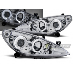 Peugeot 307 04.2001-06.2005 predné číre svetlá Angel Eyes chrome (LPPE09)