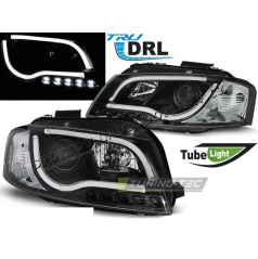 Audi A3 8P 05.2003-03.2008 predné číre svetlá LED Tube Lights TRU DRL black (LPAUB1)