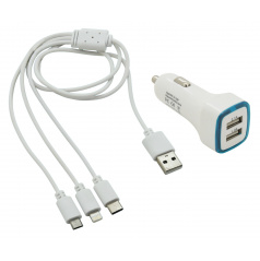 Nabíjačka telefónu USB 3v1 (micro USB, iPhone, USB C)