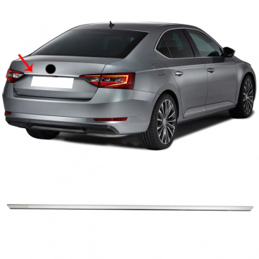 Nerez hrana madlá zadného kufra s podlepením Škoda Superb III 2015+ sedan Nerez hrana madlá zadného kufra s podlepením Škoda Superb III 2015+ sedan